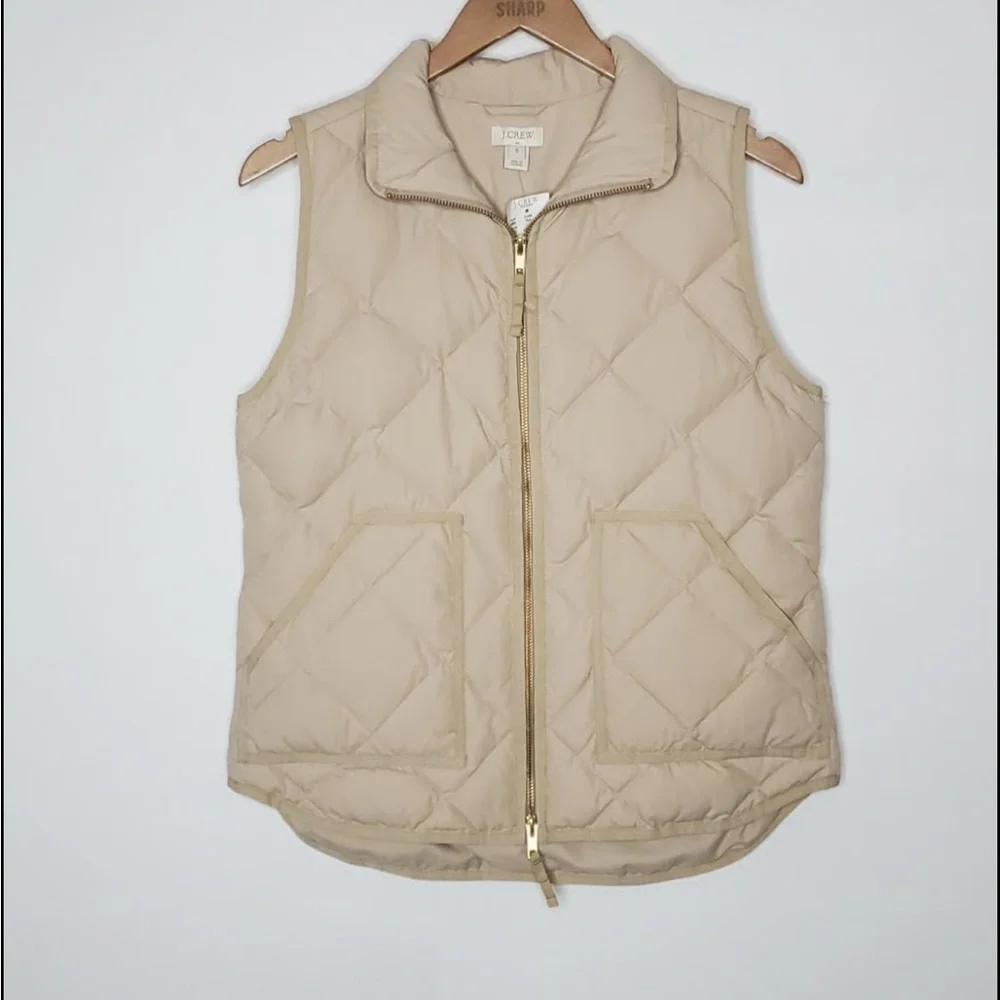 J. Crew Beige Quilted Vest